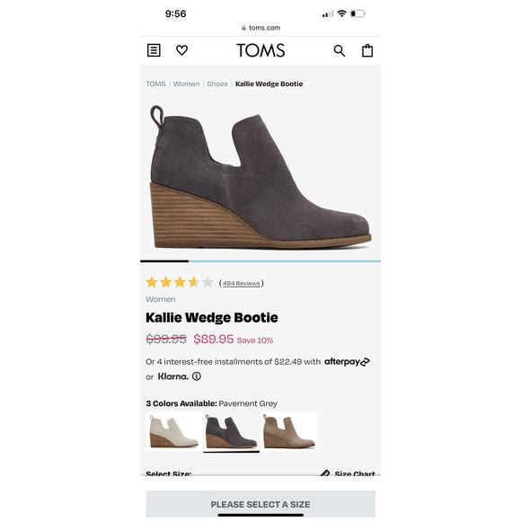 Toms Suede Wedge Booties W9 - Picture 7 of 9